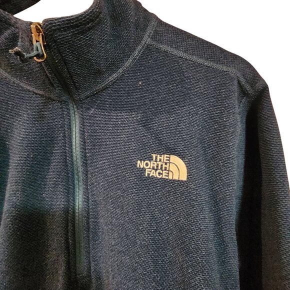 The North Face Mens Navy Blue 1/4 Zip Fleece Jacket Size XL - Picture 3 of 4